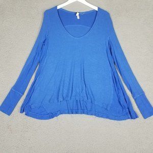 We The Free Women's Small Blouse Thermal Oversized Thumbholes Flowy High Low
